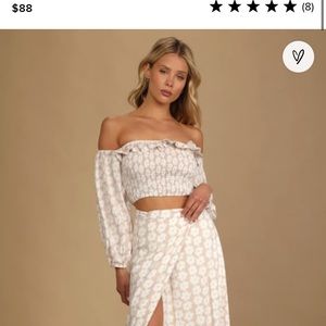 Meet for Mimosas Blush Floral Print Long Sleeve Two-Piece Dress